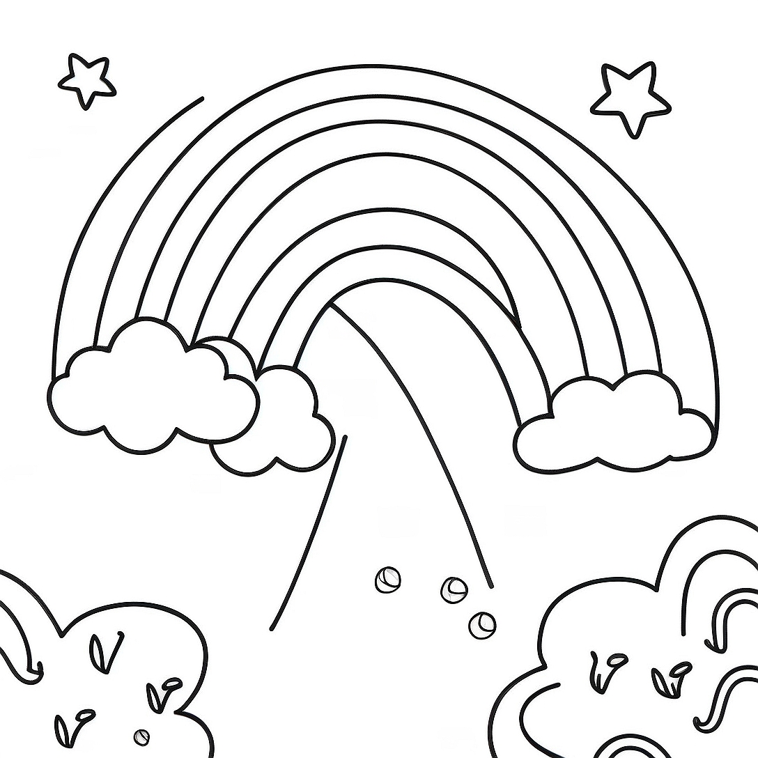 Rainbow Coloring Page | Rainbow coloring page
