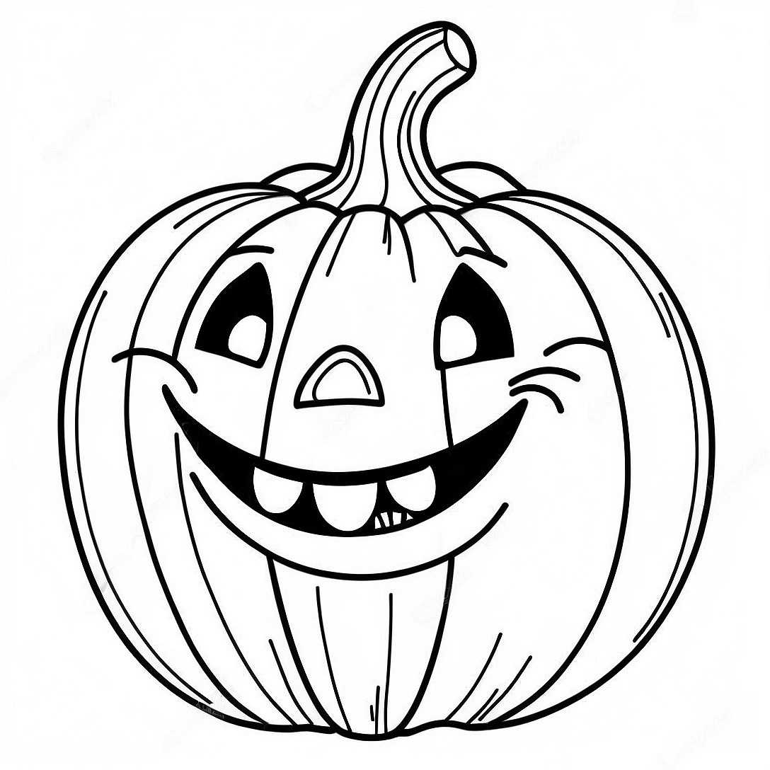 Smiling Jack O Lantern Coloring Page | Jack O Lantern coloring page