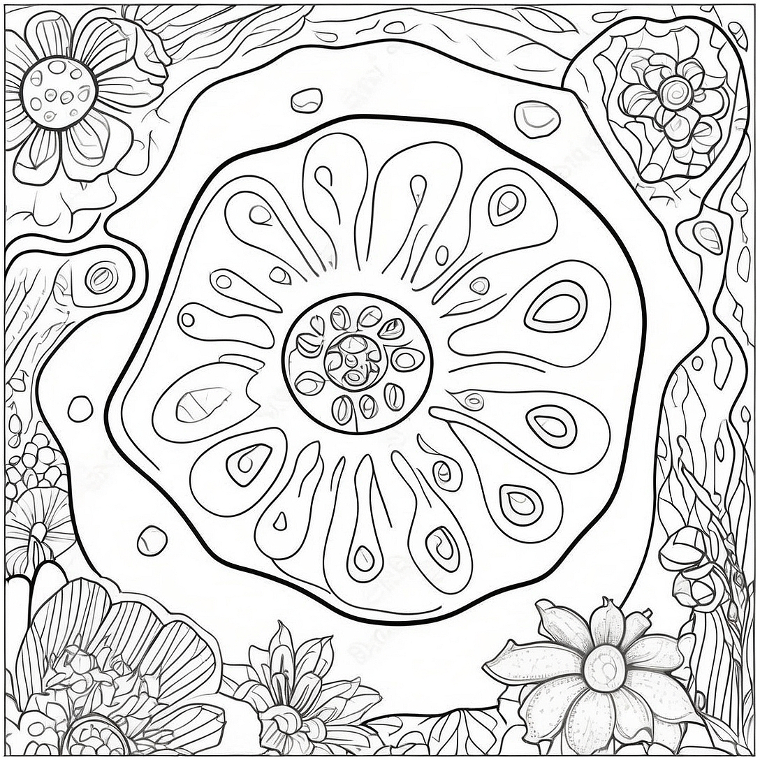 Detailed Plant Cell Diagram Coloring Page | Plant Cell coloring page