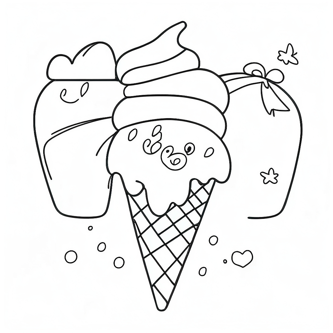 Ice Cream Peppa Pig Coloring Page | Ice Cream Peppa Pig coloring page