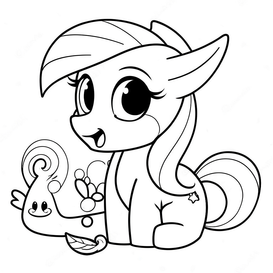 Fluttershy with Cute Animals Coloring Page | Fluttershy coloring page