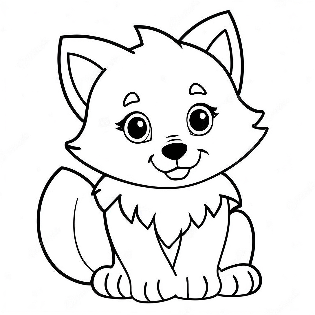 Cute Wolf Anime Pup Coloring Page | Wolf Anime coloring page