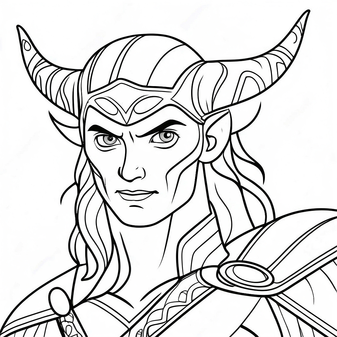 Mischievous Loki Coloring Page | Loki coloring page