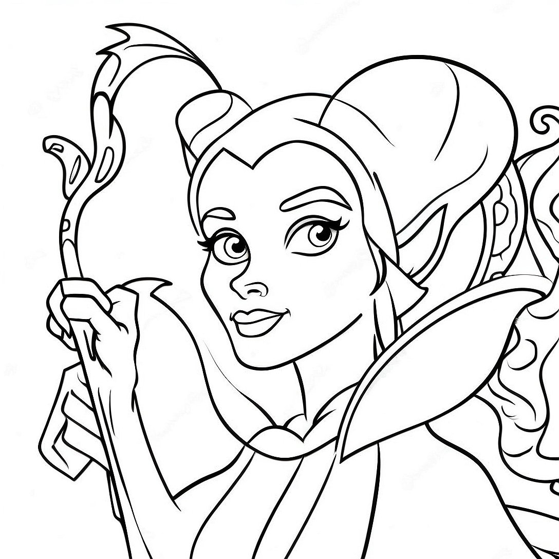 Maleficent with Dragon Coloring Page | Disney Villain coloring page