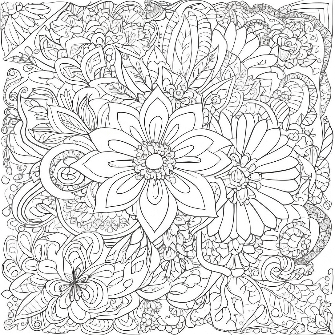 Intricate Floral Patterns Coloring Page | for Adults coloring page