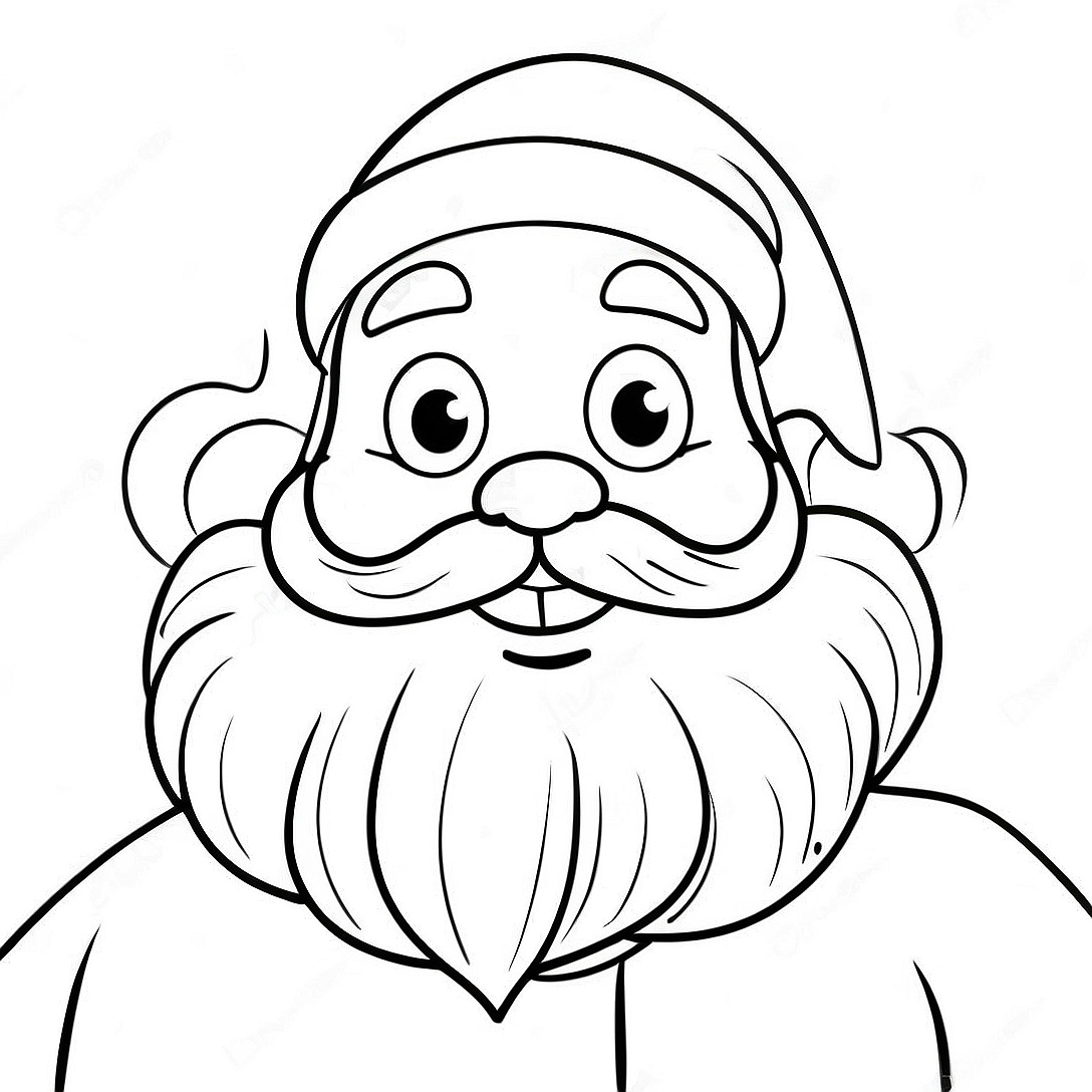 Cheerful Santa Claus Coloring Page | Christmas Cartoon coloring page