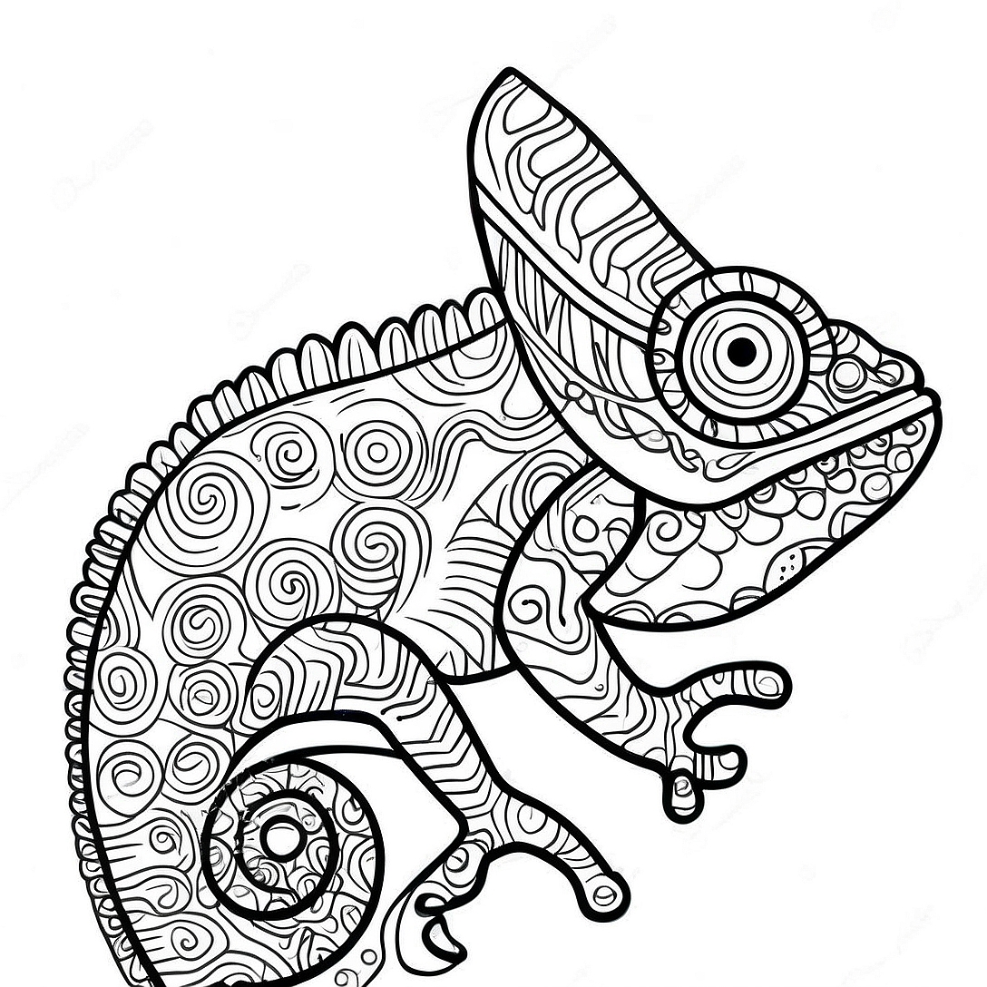 Chameleon Coloring Page | Chameleon coloring page