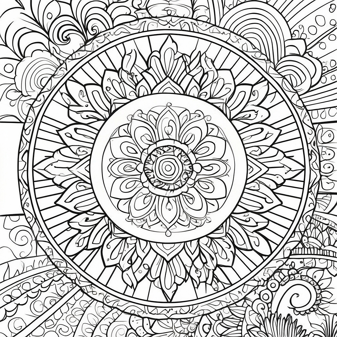 Meditation Mandala Coloring Page | Meditation coloring page