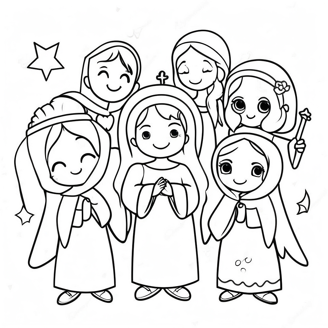Cute All Saints Day Saints Coloring Page | All Saints Day coloring page