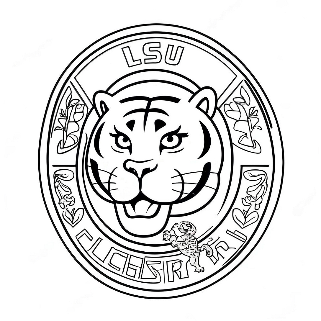 LSU Tigers Logo Coloring Page | LSU coloring page