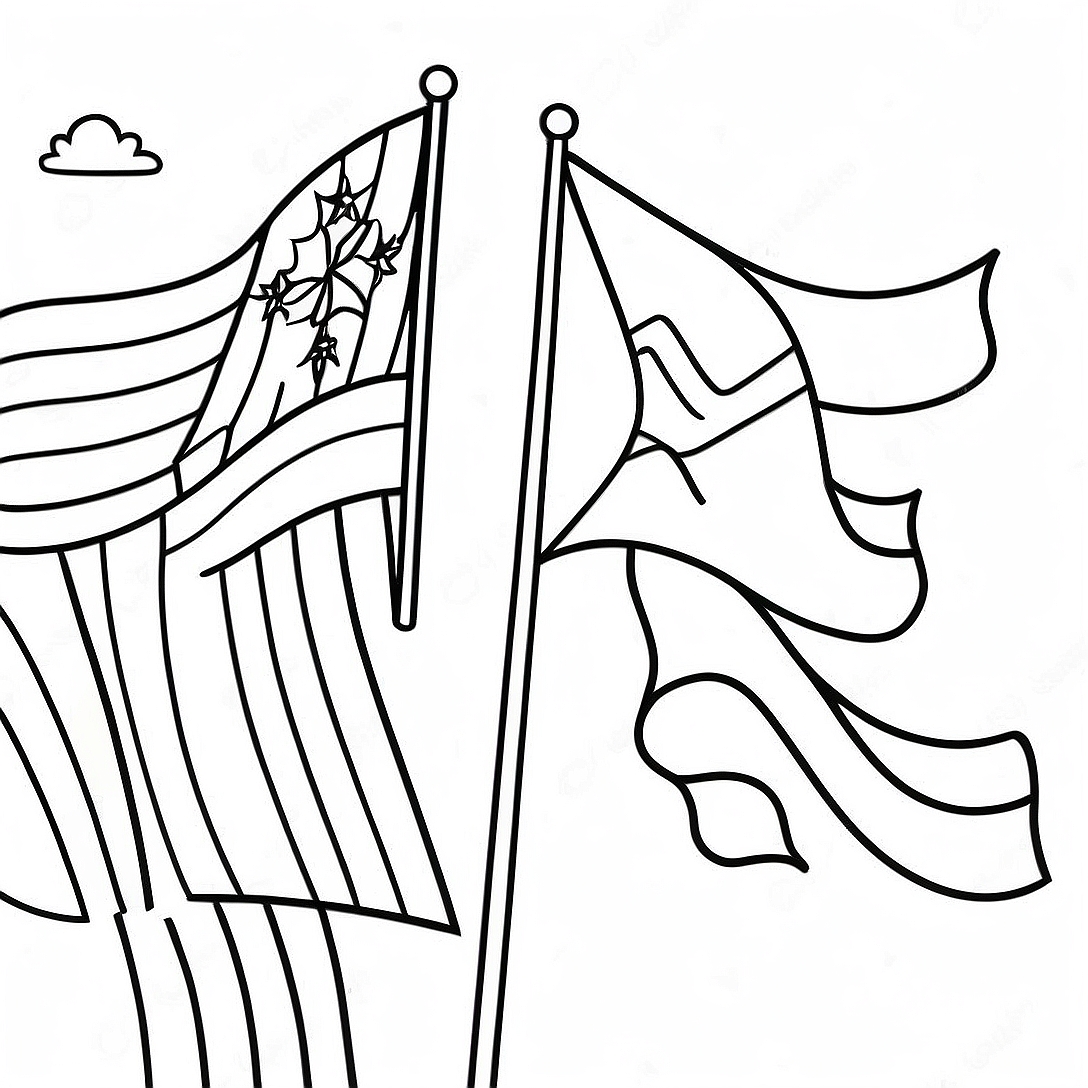 Colorful Country Flags Coloring Page | Country coloring page