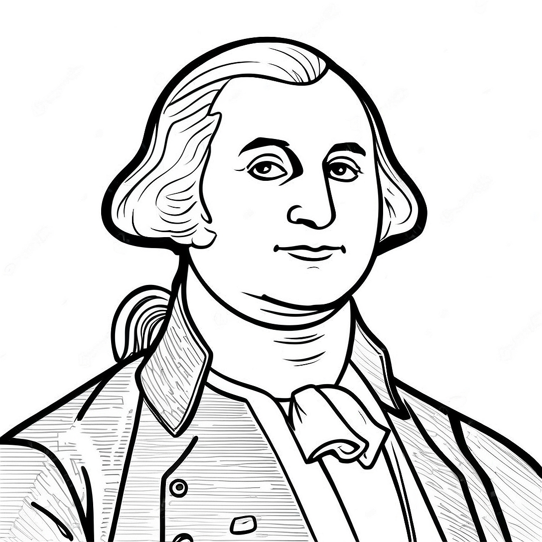 George Washington Portrait Coloring Page | Presidents coloring page