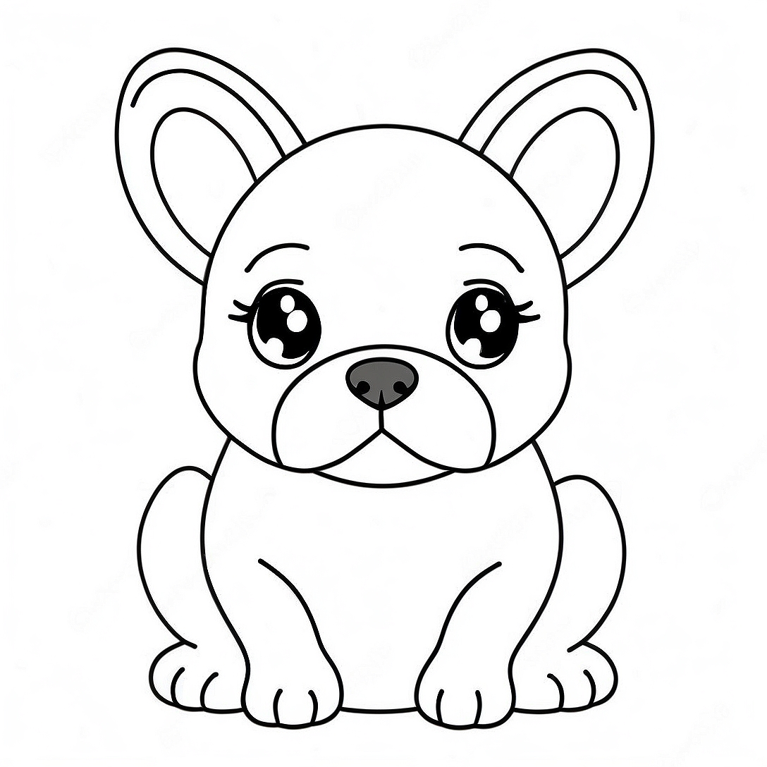 Frenchie Puppy Coloring Page | Frenchie coloring page