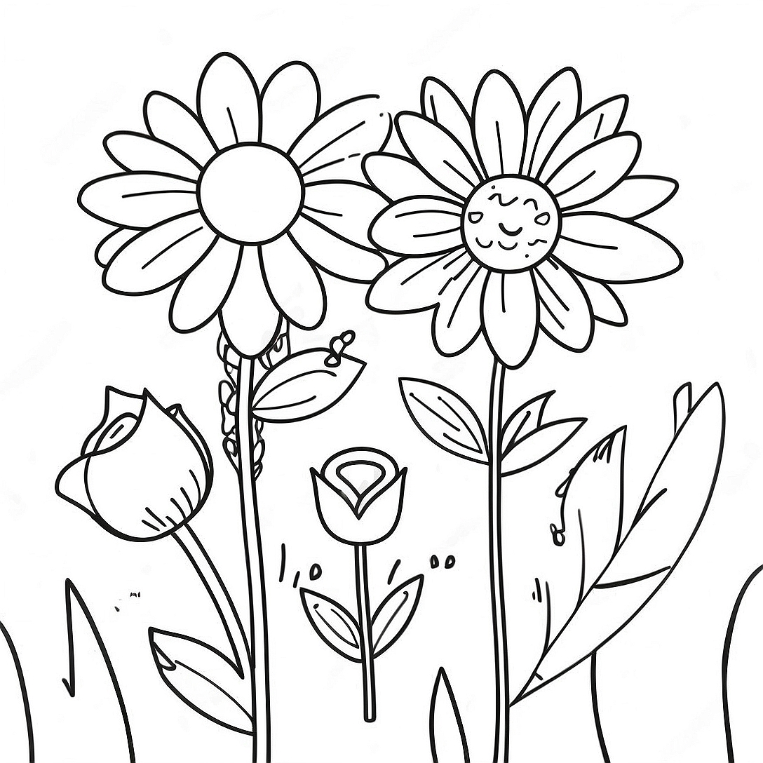 Colorful Flowers for Mother's Day Coloring Page | Feliz Dia de las Madres coloring page