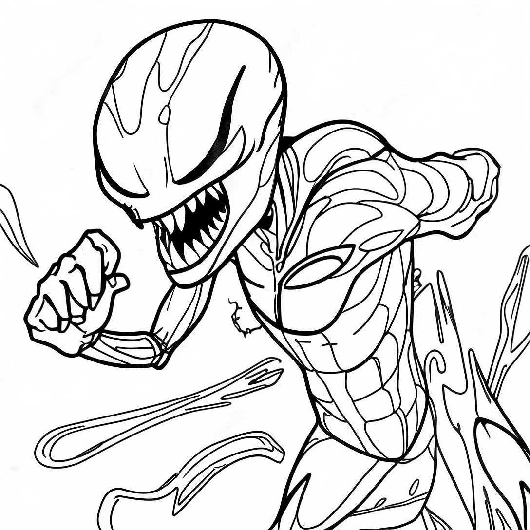 Carnage in Action Coloring Page | Carnage coloring page