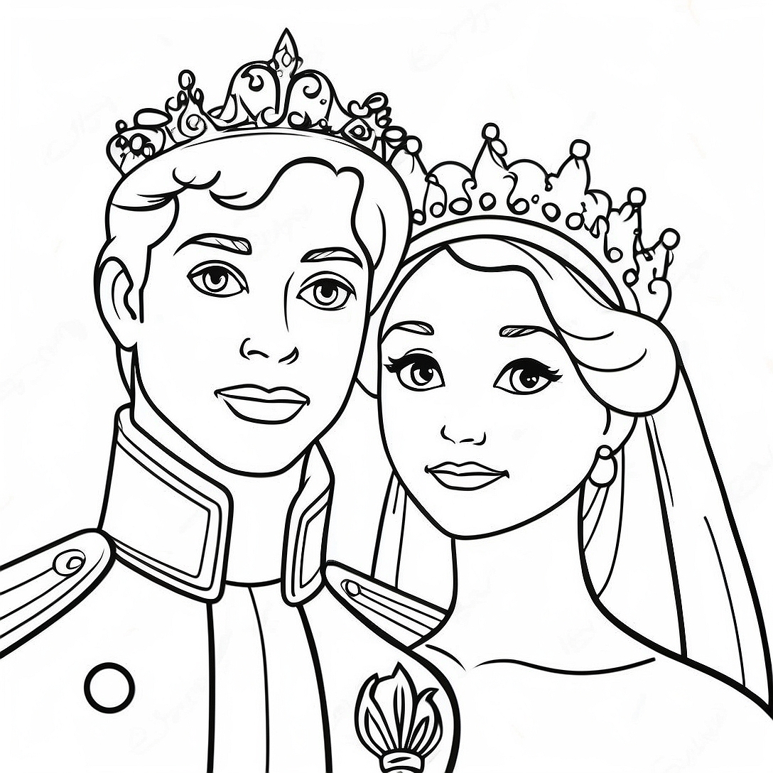 Prince and Princess Coloring Page | Prince and Princess coloring page