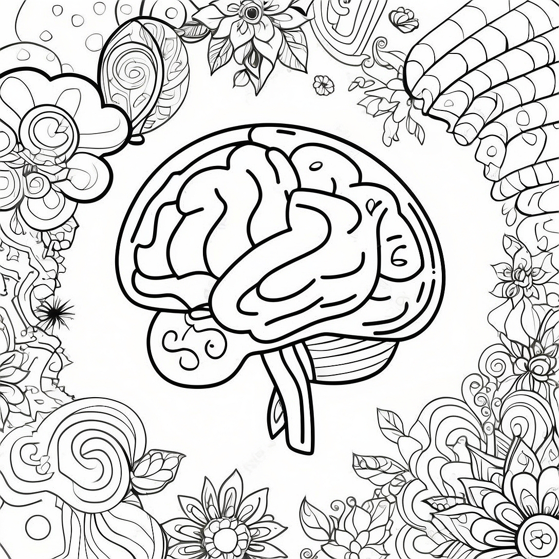 Creative Brain Coloring Page | Brain Sheet coloring page
