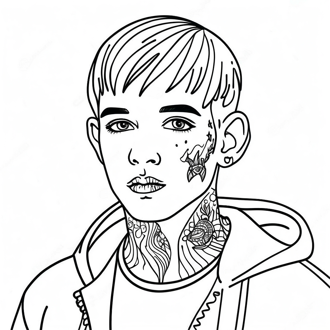Lil Peep Coloring Page | Lil Peep coloring page