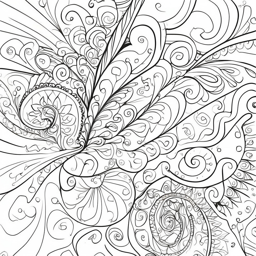 Colorful Tie Dye Swirls Coloring Page | Tie Dye coloring page