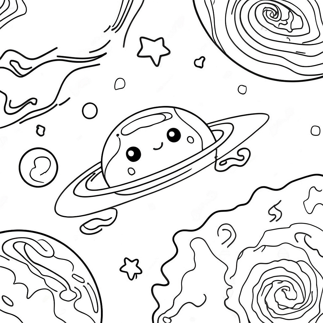 Galaxy Space Coloring Page | Galaxy Space coloring page
