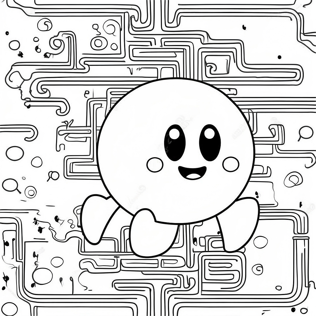 Pacman Classic Coloring Page | Pacman coloring page