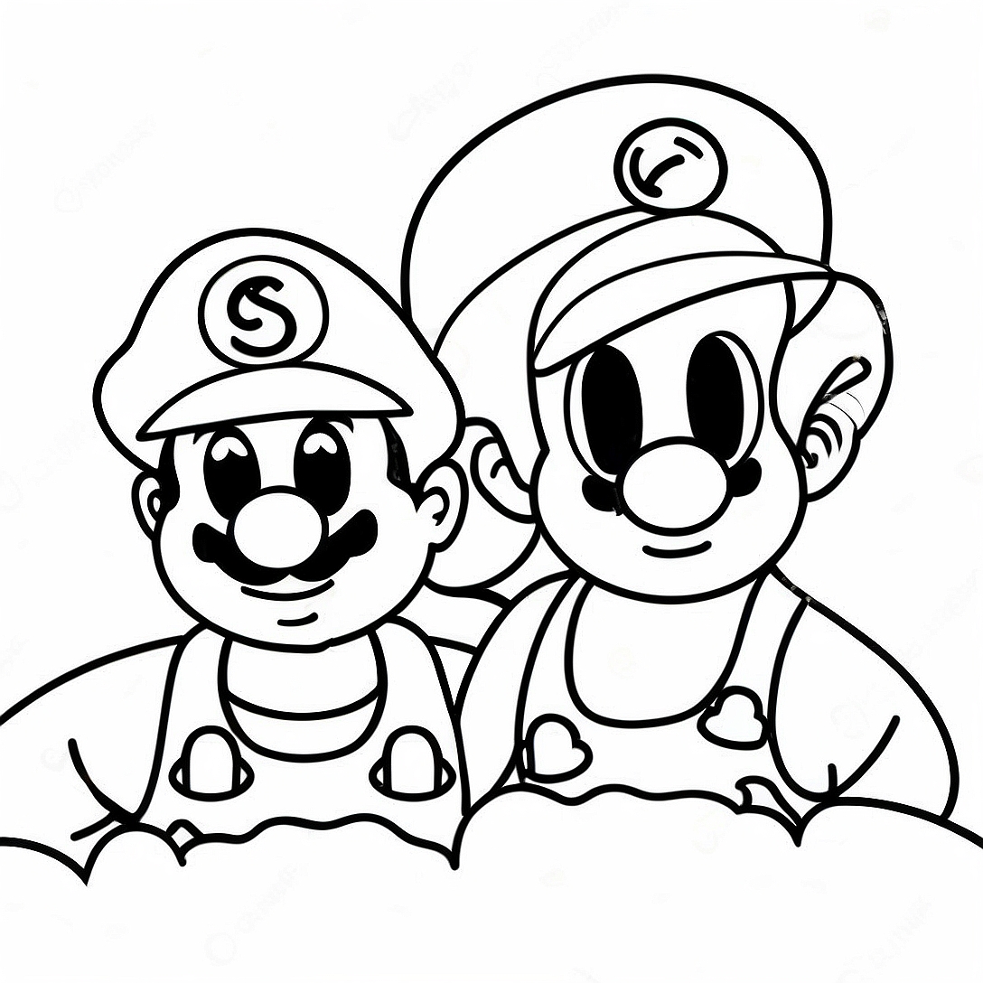 Luigi and Mario Adventure Coloring Page | New Super Mario Bros Movie coloring page