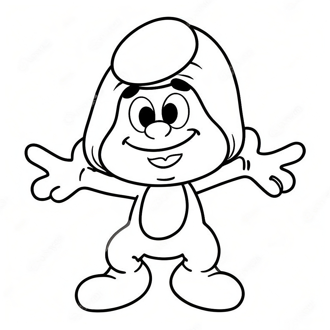 Happy Smurf Coloring Page | Smurf coloring page