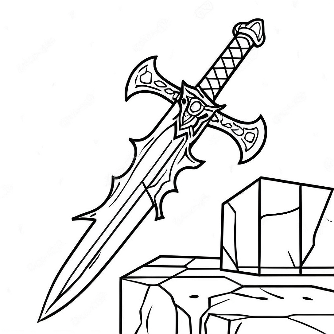 Sword Minecraft Coloring Page | Sword Minecraft coloring page