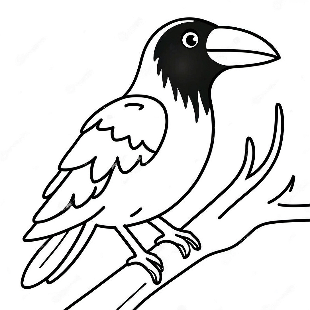 Crow Coloring Page | Crow coloring page