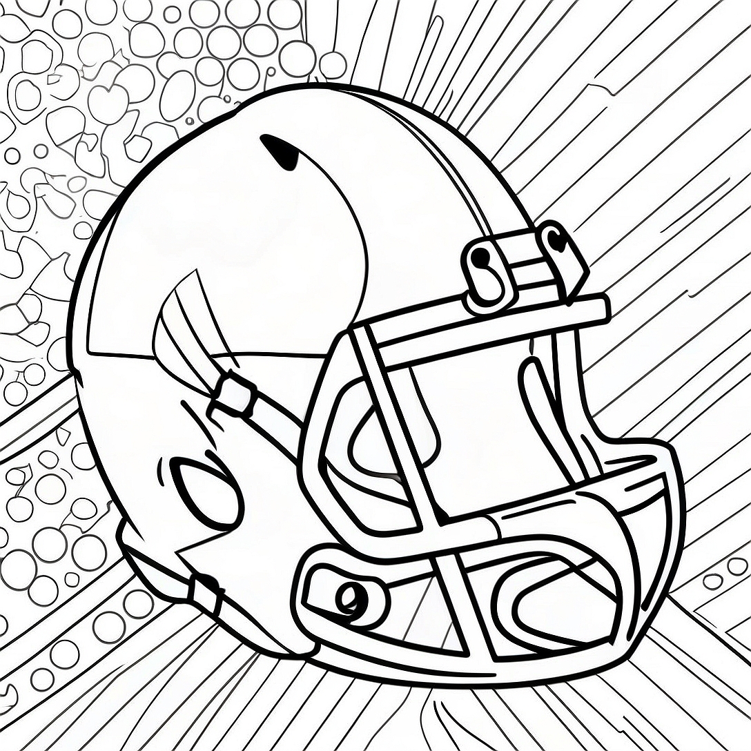 Colorful Football Helmet Design Coloring Page | Football Helmet coloring page