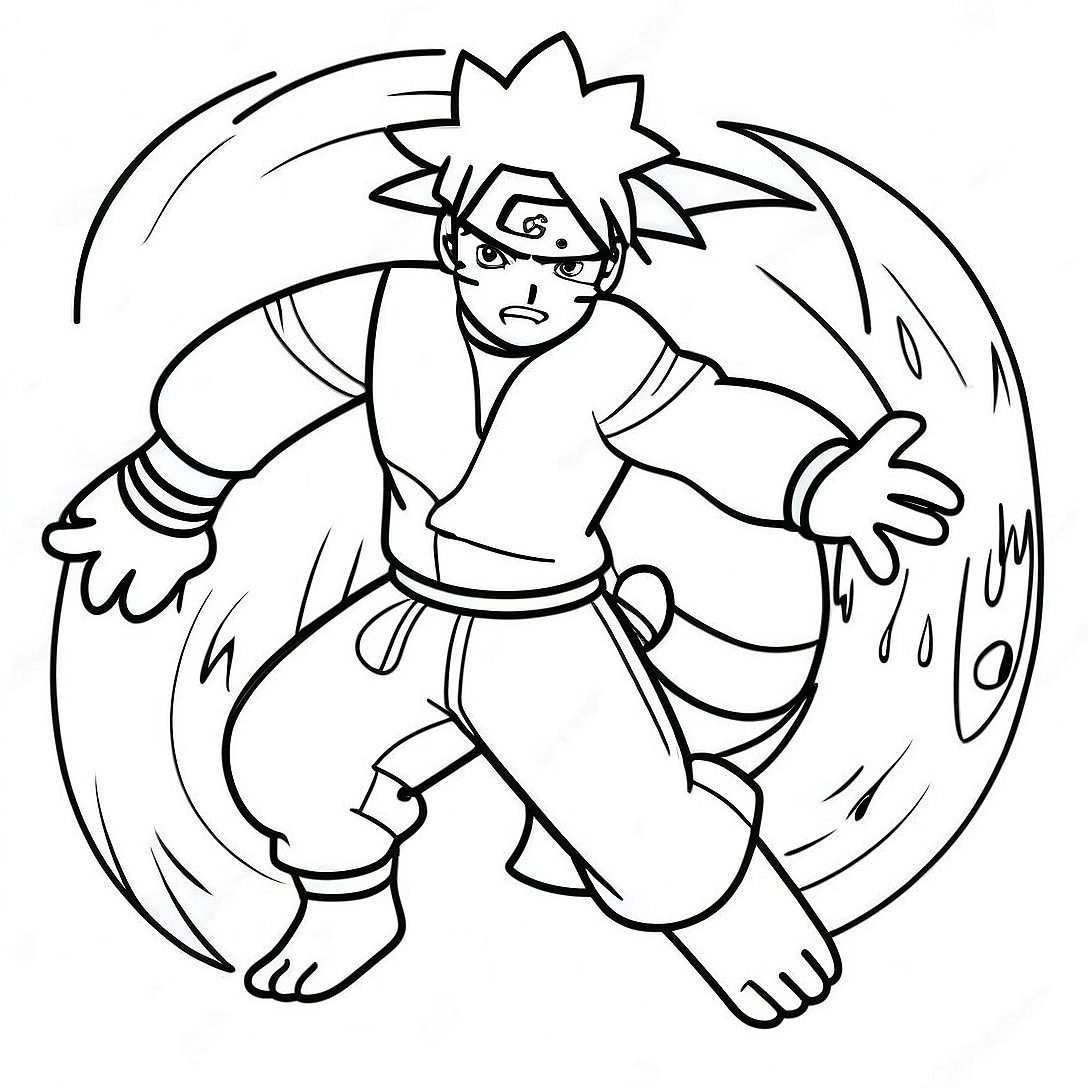 Naruto Transforming into Nine Tails Coloring Page | Naruto Nine Tails coloring page