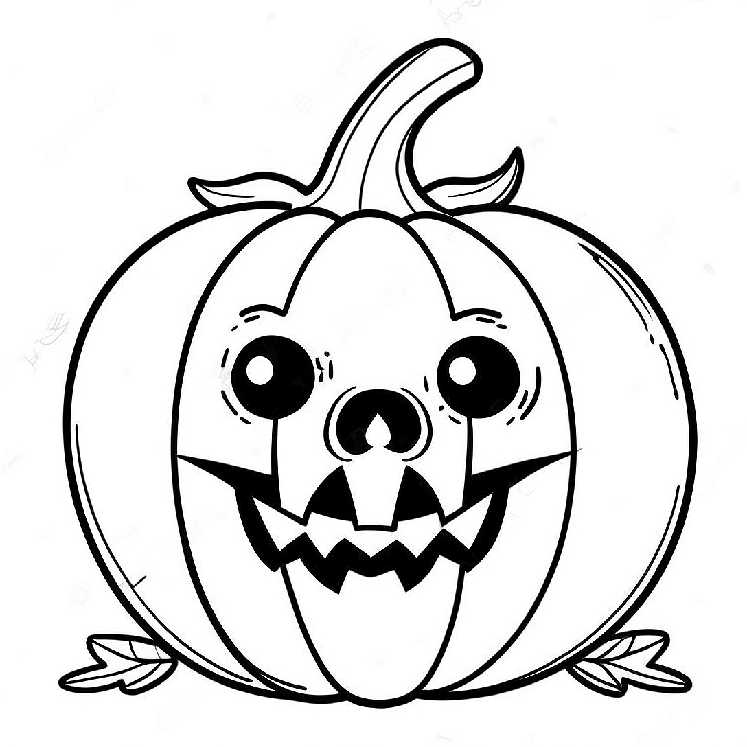 Scary Pumpkin Coloring Page | Scary Pumpkin coloring page