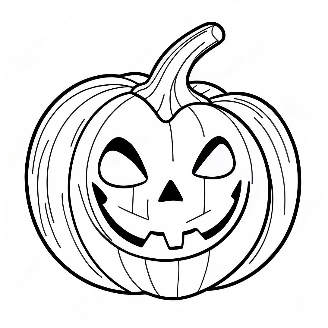 Creepy Jack-o'-Lantern Coloring Page | Scary Pumpkin coloring page