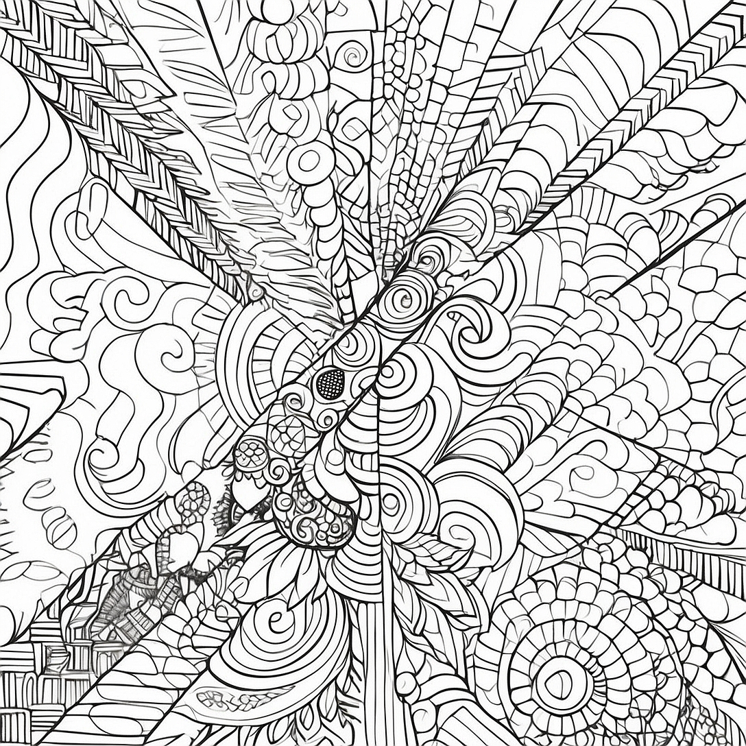 Optical Illusion Geometric Patterns Coloring Page | Optical Illusion Geometric coloring page