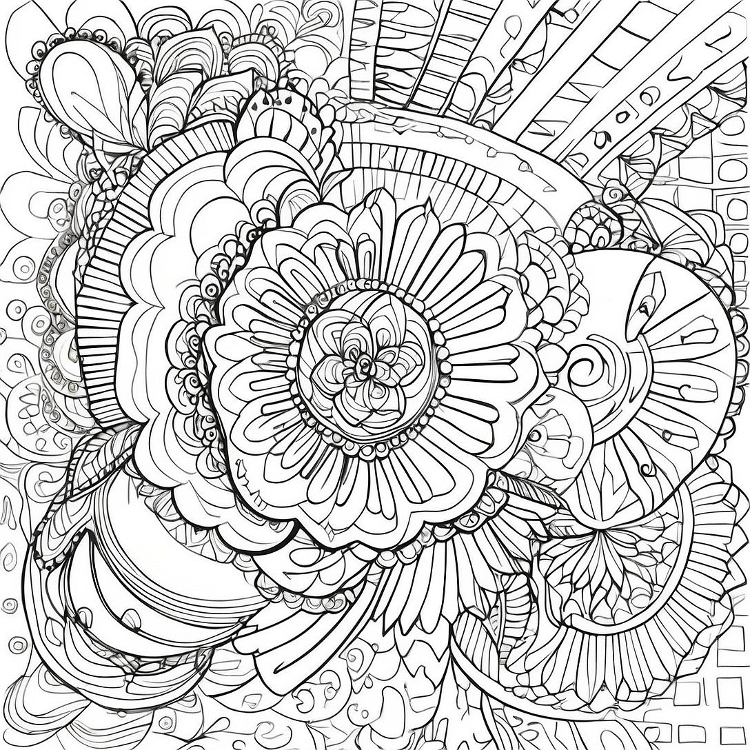 Intricate Optical Illusion Shapes Coloring Page | Optical Illusion Geometric coloring page