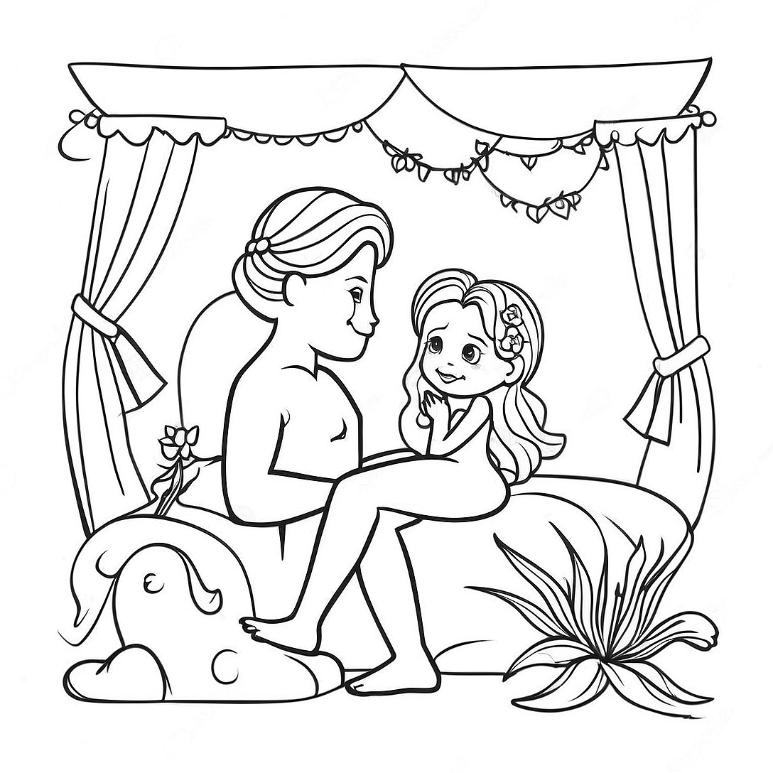 Sensual Fantasy Scene Coloring Page | R-Rated for Adults coloring page
