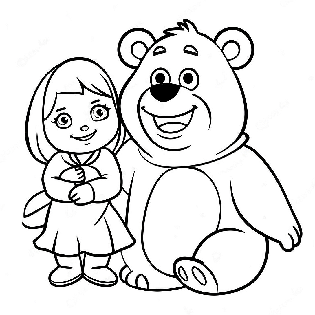 Masha and the Bear Coloring Page | Masha and the Bear coloring page