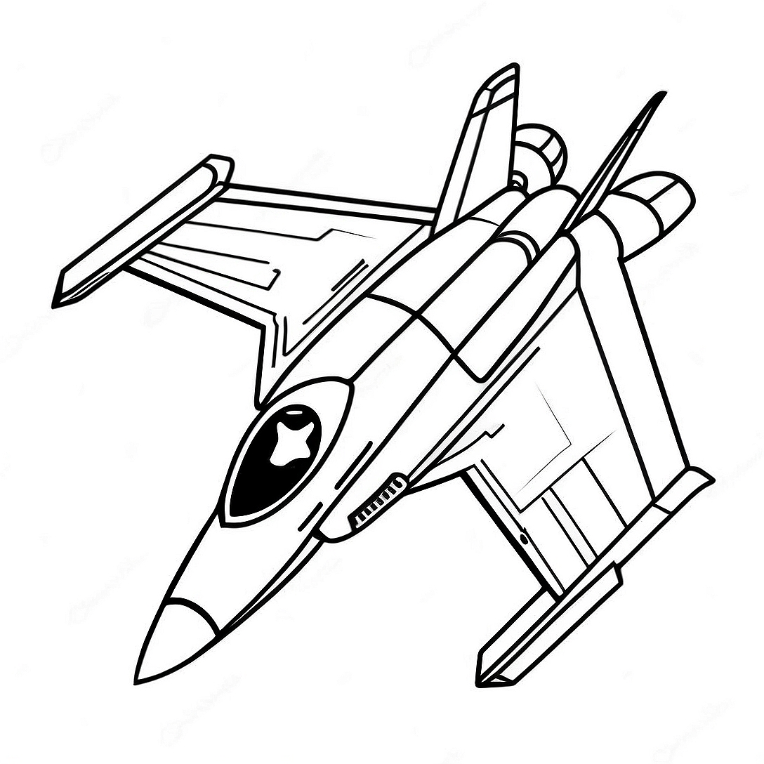 Fighter Jet in Flight Coloring Page | Air Force coloring page