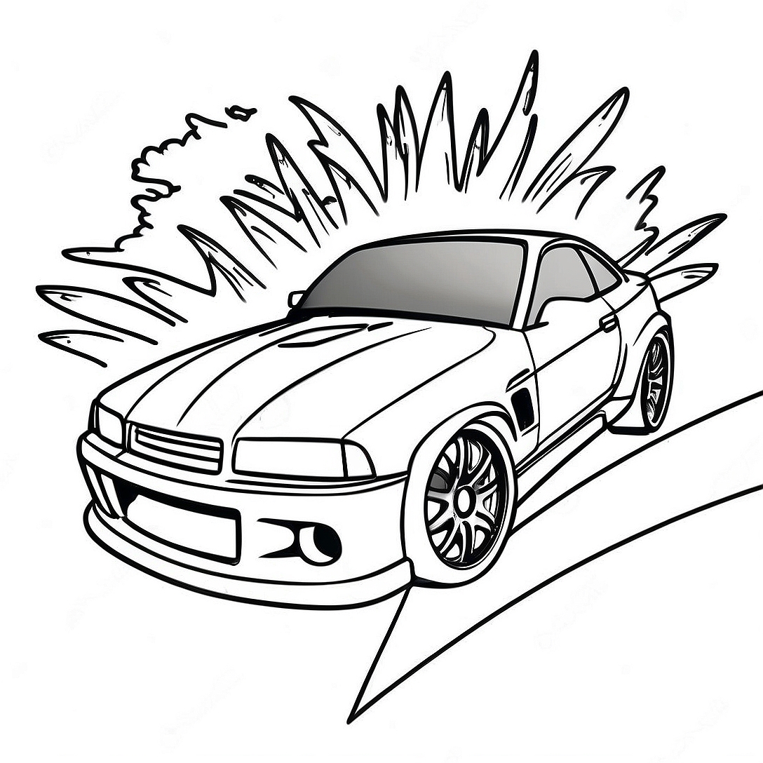 Sporty JDM Car Coloring Page | JDM Car coloring page