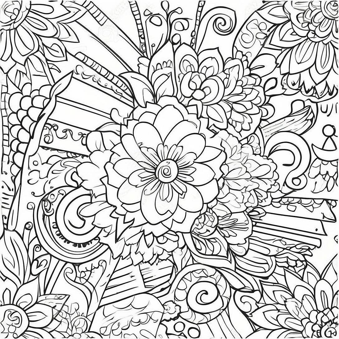 Colorful Papel Picado Banner Coloring Page | Papel Picado coloring page