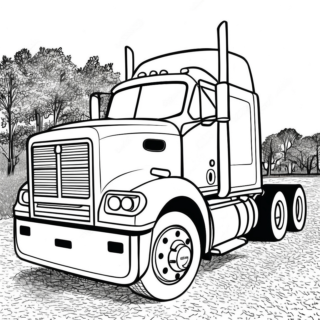 Big Rig Diesel Truck Coloring Page | Diesel Truck coloring page