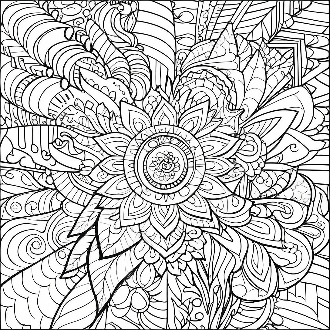 Bold Line Adult Mandala Coloring Page | Bold Line for Adults coloring page