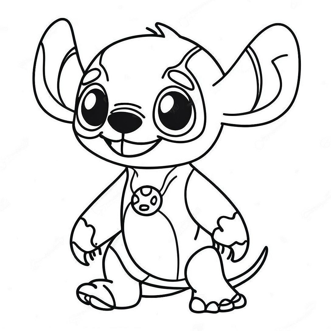 Stitch in a Spooky Costume Coloring Page | Stitch Halloween coloring page