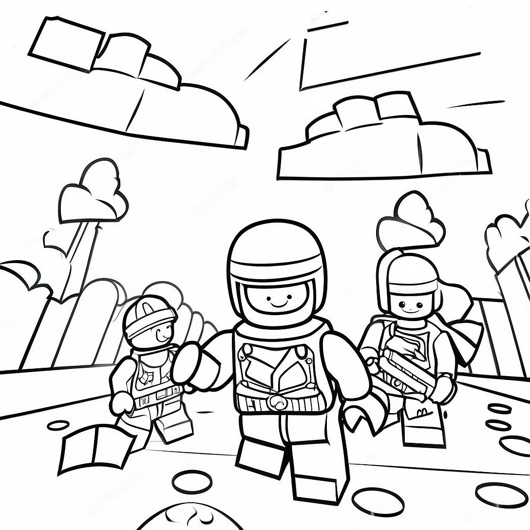Epic Lego Fortnite Battle Scene Coloring Page | Lego Fortnite coloring page
