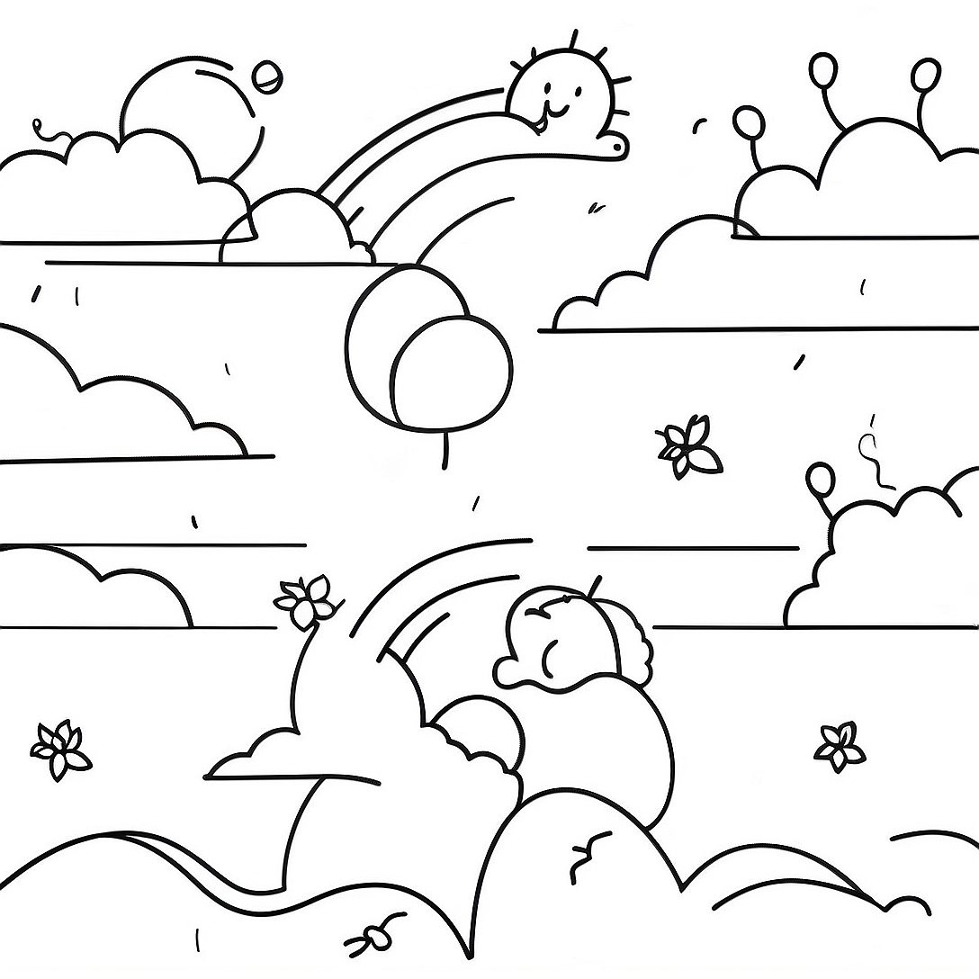 Sky Coloring Page | Sky coloring page
