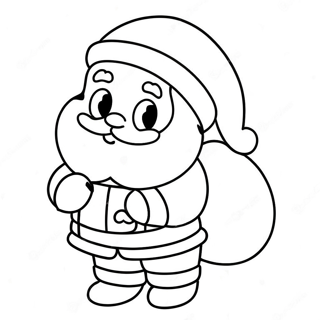 Cute Anime Santa Claus Coloring Page | Anime Christmas coloring page