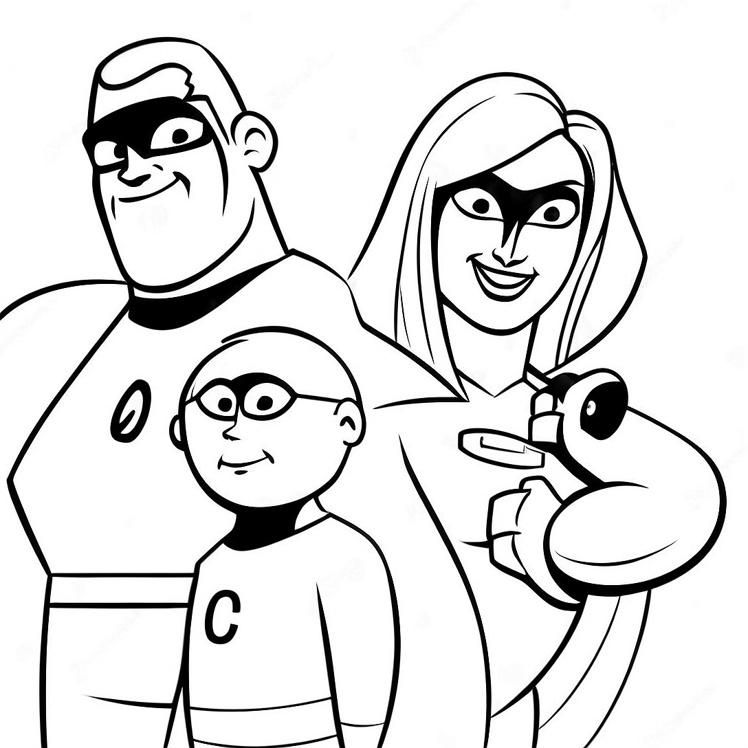 Incredibles Family Coloring Page | Incredibles coloring page