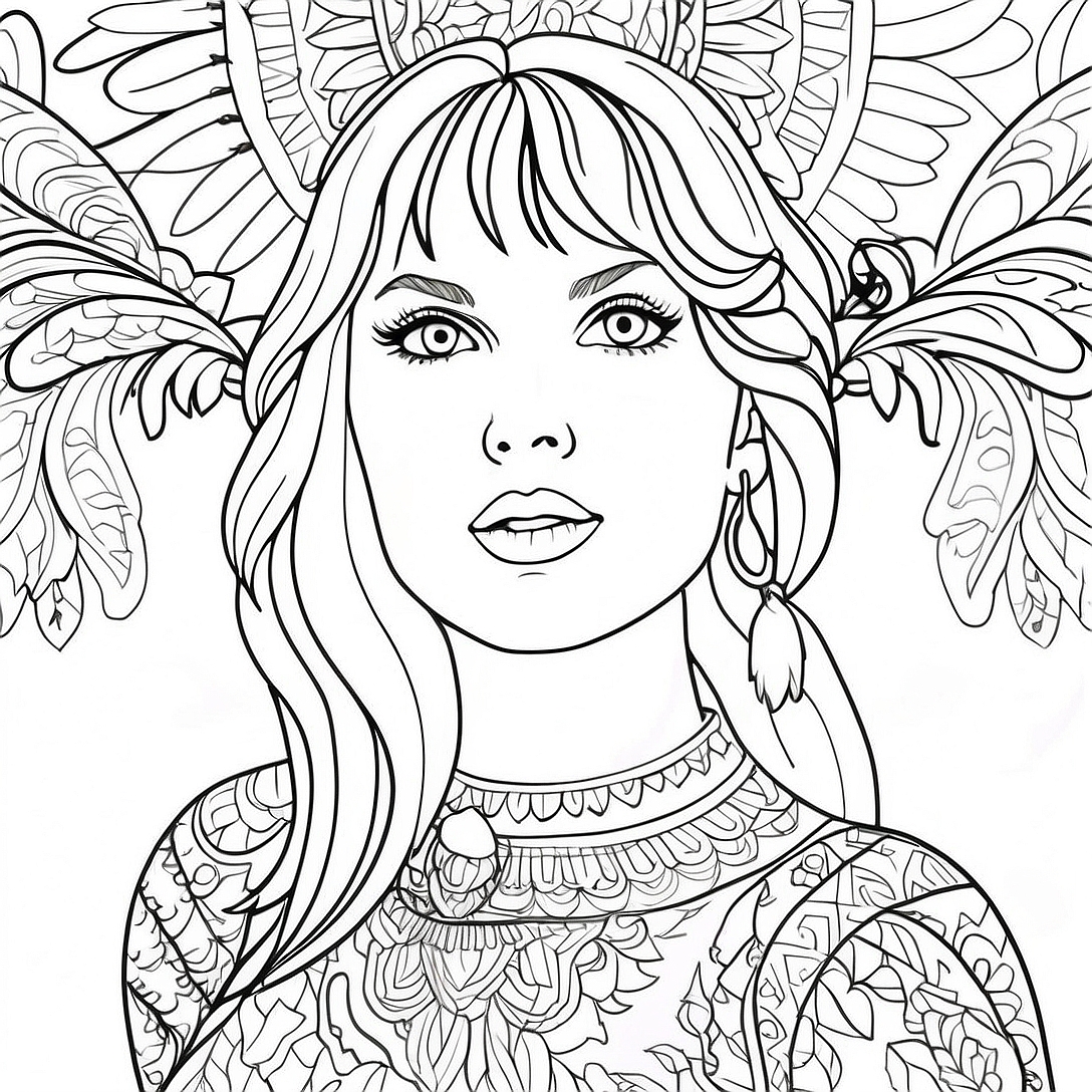 Taylor Swift Folklore Coloring Page | Taylor Swift Folklore coloring page