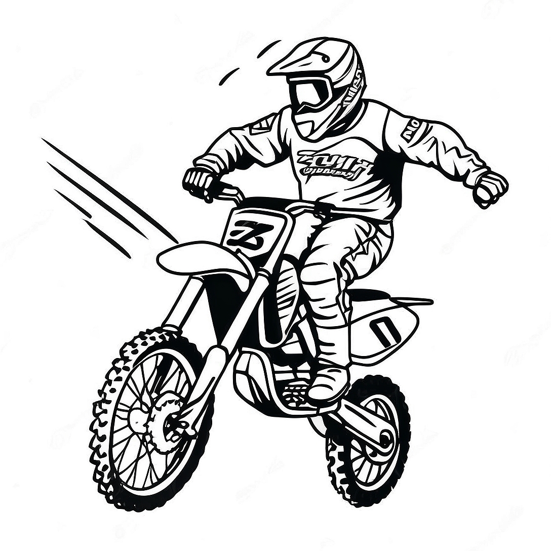 Extreme Supercross Dirt Bike Jumping Coloring Page | Supercross Dirt Bike coloring page