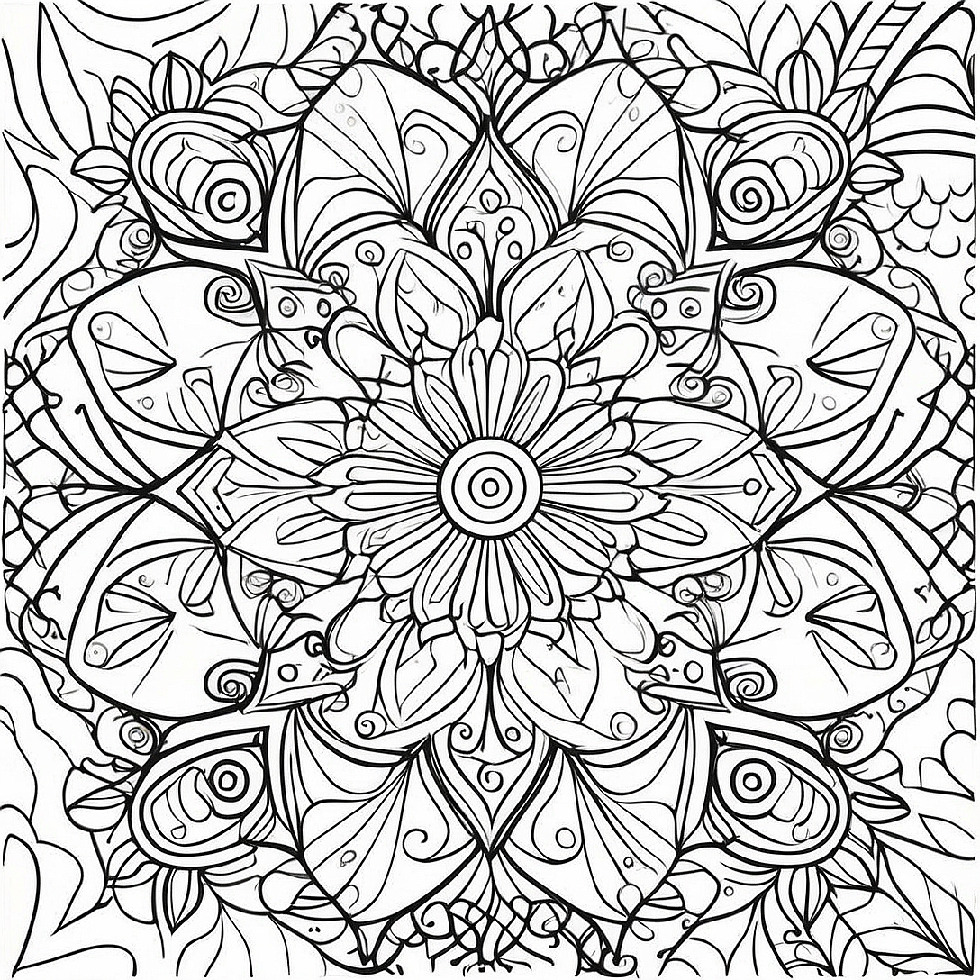 Kaleidoscope Patterns Coloring Page | Kaleidoscope coloring page